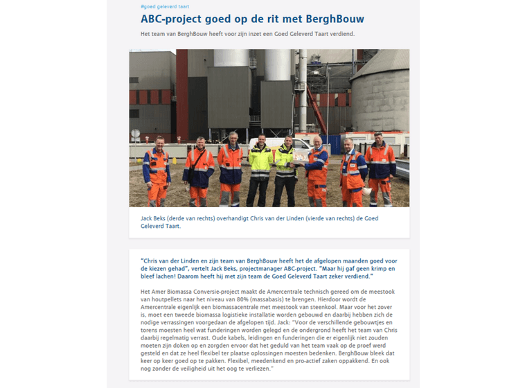 Het team van Bergh Bouw heeft een Goed Geleverd Taart verdiend